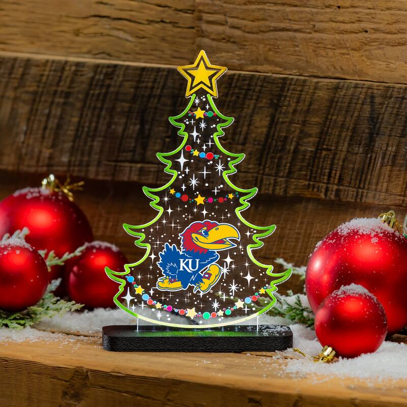 10" LED Tabletop Christmas Tree Desklite Sign, University of Kansas