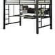 preview thumbnail 5 of 4, Metal Bunk Bed with Workstation and Guard Rails, Black
