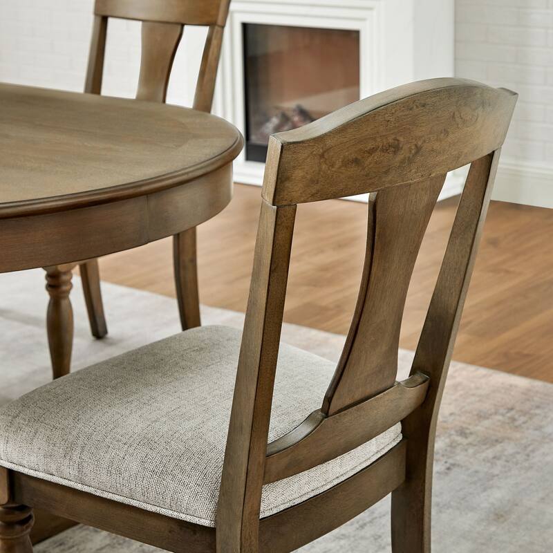 Mid Century Style Linen Upholstered Dining Chairs 2 Piece Set
