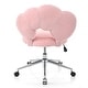 preview thumbnail 9 of 78, Criss Cross Chair with Wheels, Teddy Fabric Home Office Chair, 360°Swivel Height Adjustable Swivel Vanity Chair - N/A