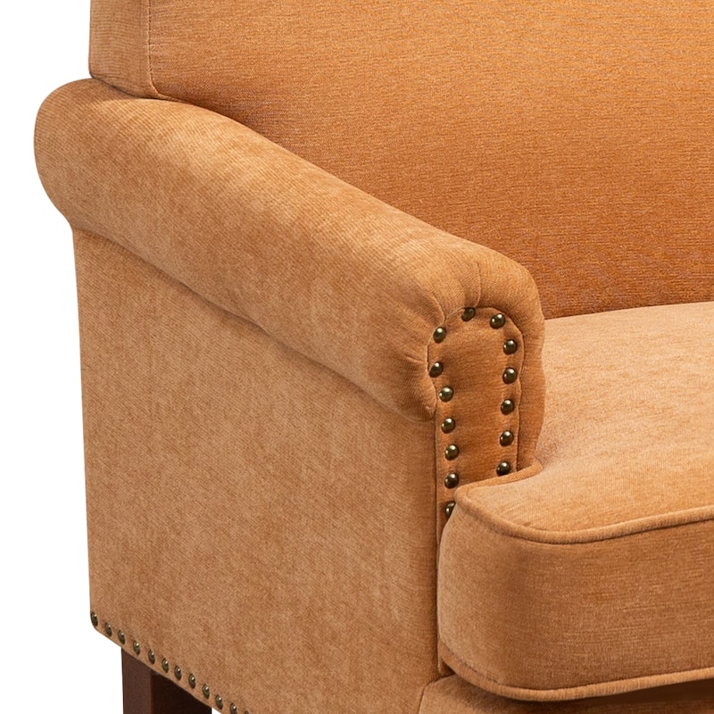 Chenille Accent Chair with Nailhead Trim