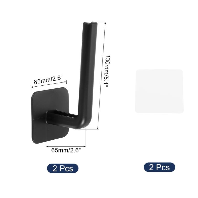 2 Pcs Hat Racks for Baseball Caps, Plastic Adhesive Hat Hooks Hat Hangers - Black