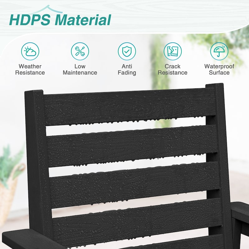 2-piece 18-inch HDPS Outdoor Chairs - 24" W x 26.4" L x 37.3" H
