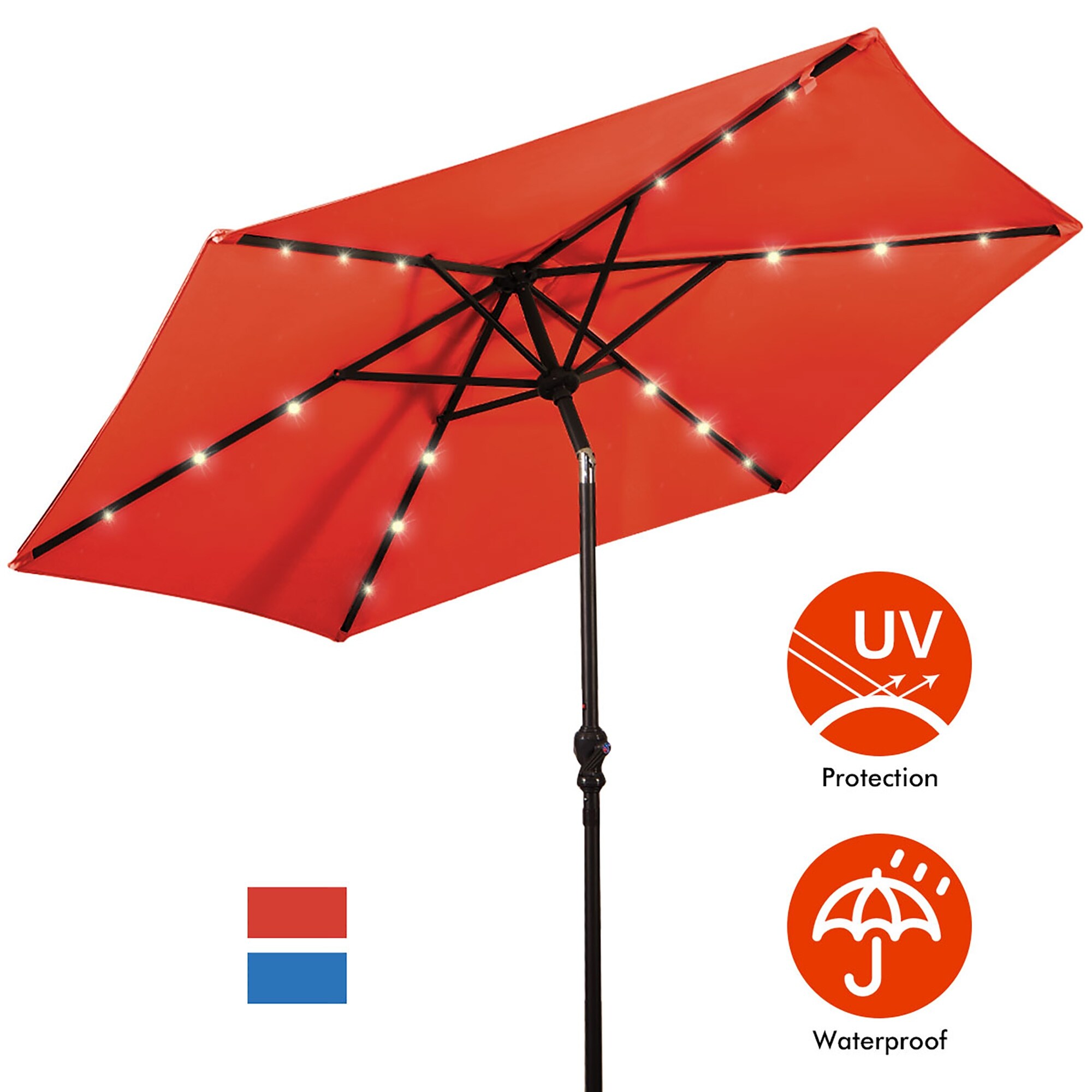 Shop Black Friday Deals On 9 Outdoor Patio Umbrella Offset Shade Canopy With Led Light Overstock 31276917