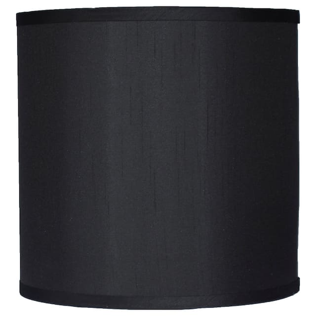 Classic Drum Faux Silk Lamp Shade 8-inch to 16-inch Available - 10" - Black
