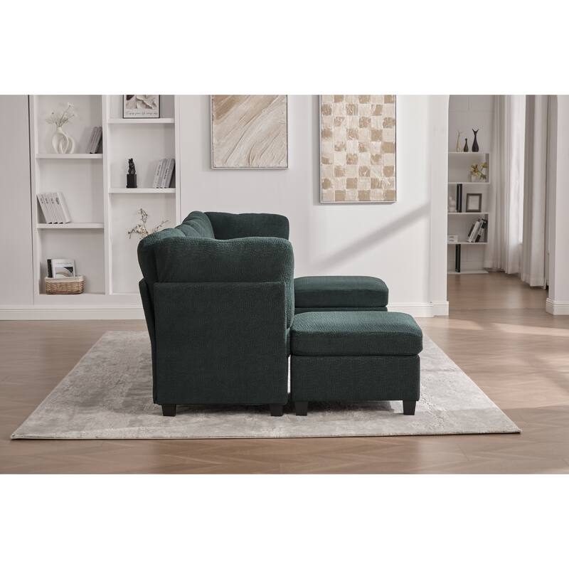 GDFStudio - Modular Polyester 6-Seat 113.39" Sectional with Storage Ottoman