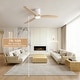 preview thumbnail 43 of 69, Sofucor 52Inch Low Profile Flush Mount Ceiling Fan with LED Light,3‑Blade Quiet Light Combo for Bedroom Kitchen Living Room