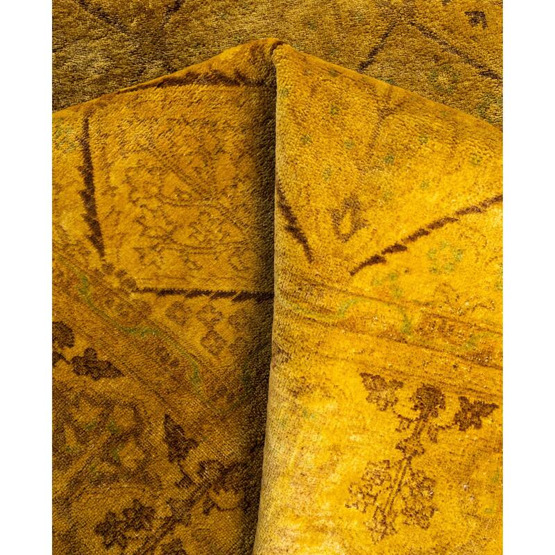 Overdyed One-of-a-Kind Hand-Knotted Area Rug - Yellow - 6' 0" x 8' 8"
