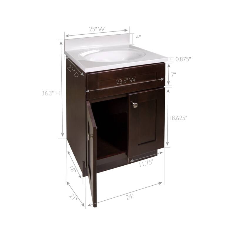 Design House 215491 Brookings 24" Free Standing Single Basin Vanity