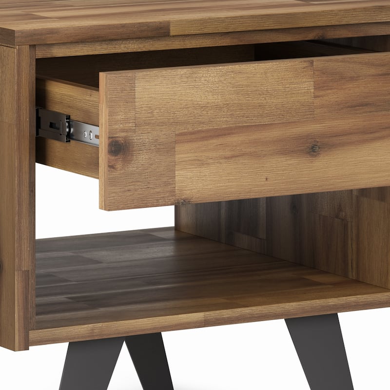 WYNDENHALL Mitchell SOLID WOOD / Metal 22 inch wide Square Modern Industrial End Table - 22 W x 22 D x 22 H