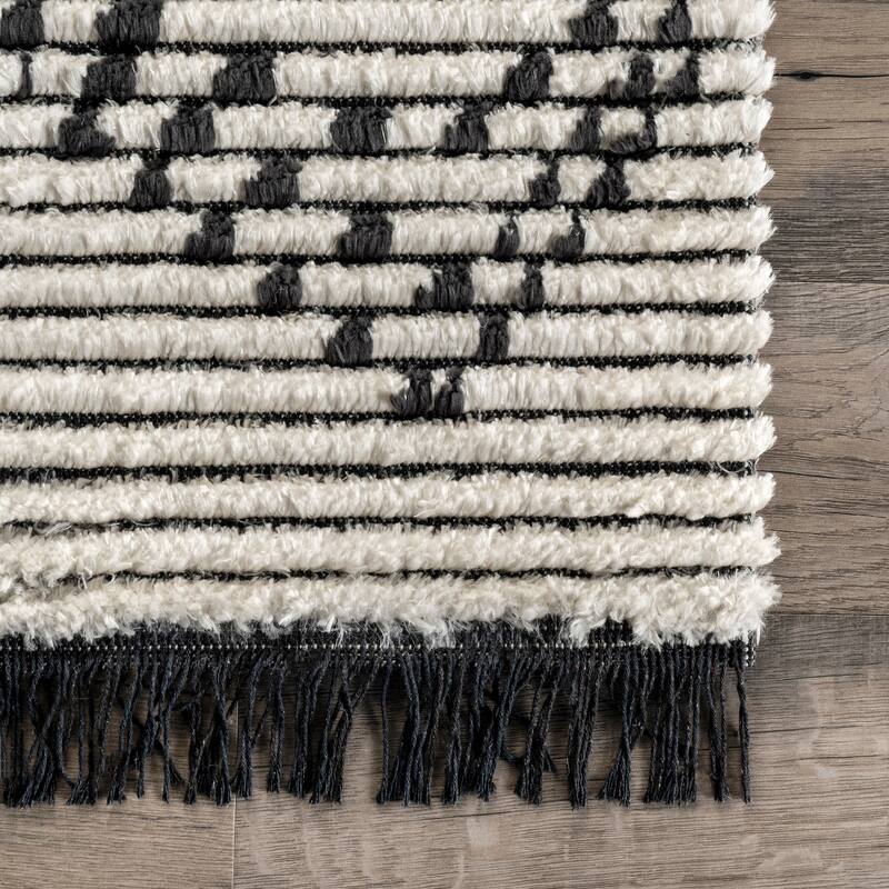 Nuloom Jaycee Abstract Soft Shaggy Textured Fringe Area Rug