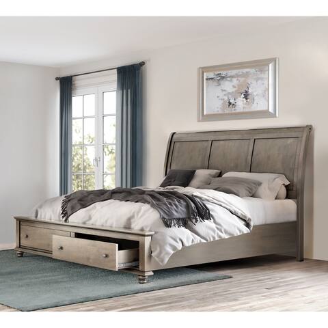 Abbyson Winston Solid Wood Platform Bed with Storage