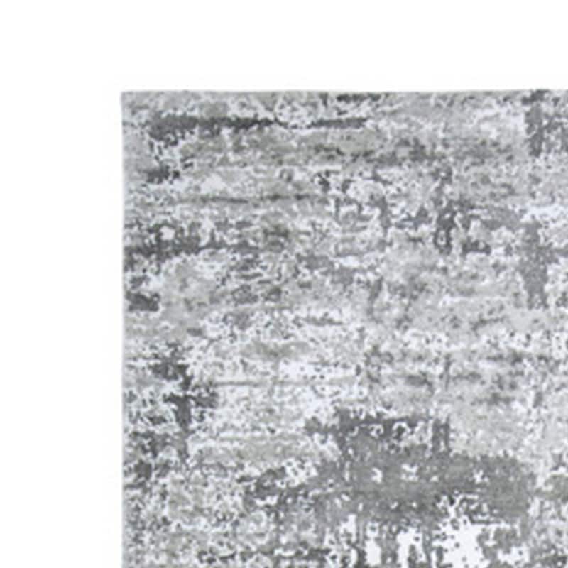 Monty 8 x 10 Area Rug, Abstract Pattern, Gray Ivory Polyester, Cotton Back - 8 x 10