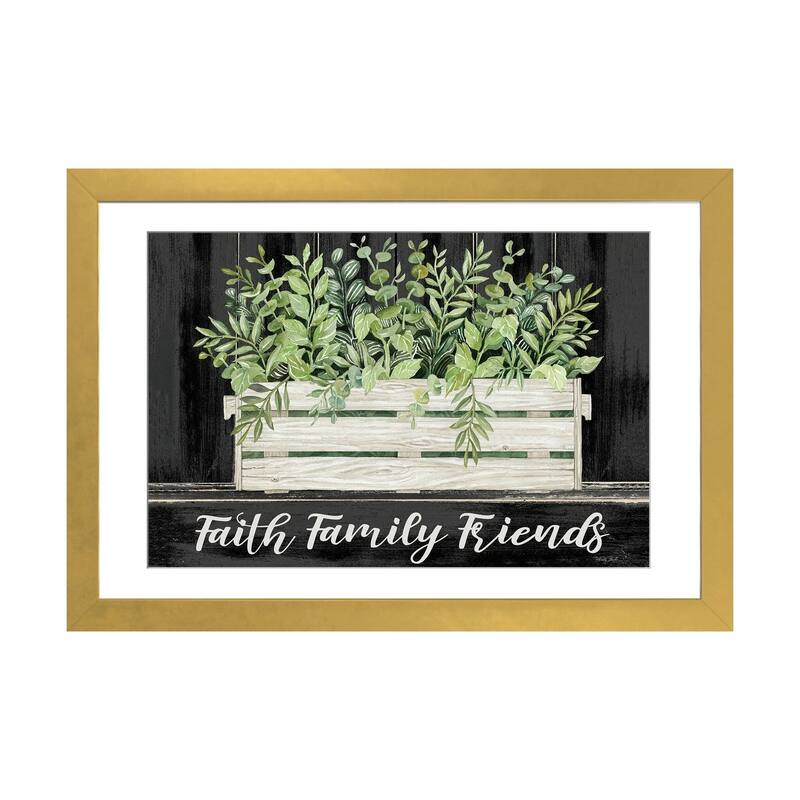 iCanvas "Faith, Family, Friends" by Cindy Jacobs - Gold - 24x32x1