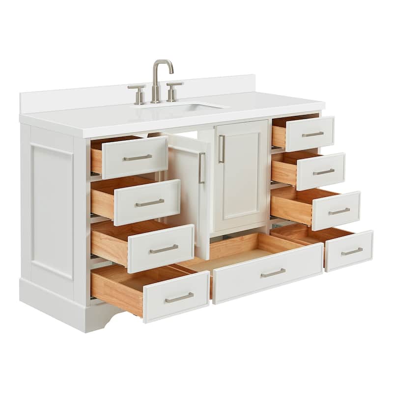 Ariel M061SWQRVO Stafford 61" Free Standing Single Basin Vanity Set