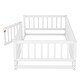 preview thumbnail 26 of 24, Multi-function Design Wood Floor Bed with Fence and Door for Kids, Twin Size