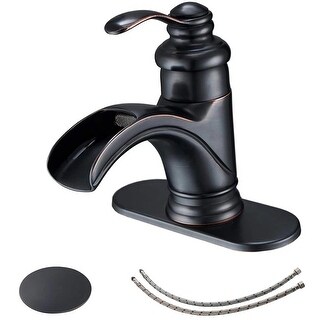 Vibrantbath Waterfall Bathroom Sink Faucet with Drain Assembly