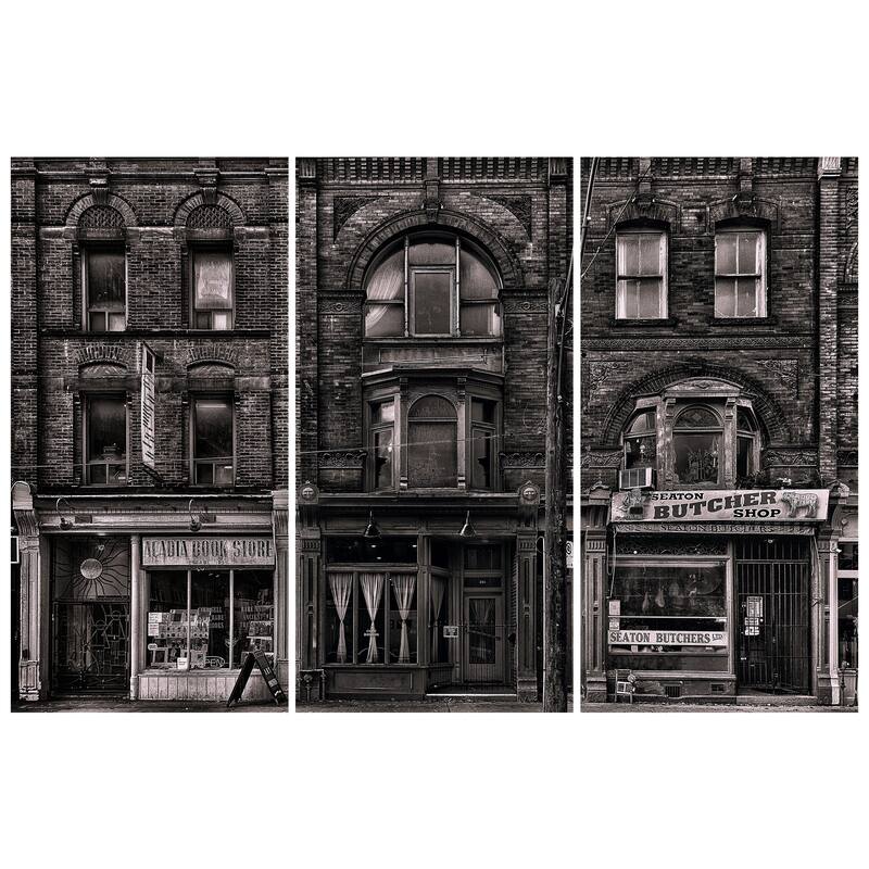 Empire Art Direct Historic Brownstone Trio Printed Tempered Glass Wall Art