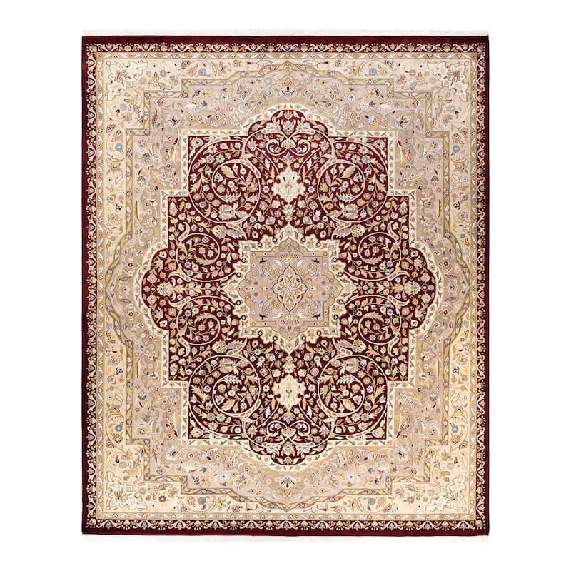 Overton Hand Knotted Wool Vintage Inspired Traditional Mogul Red Area Rug - 9 x 12