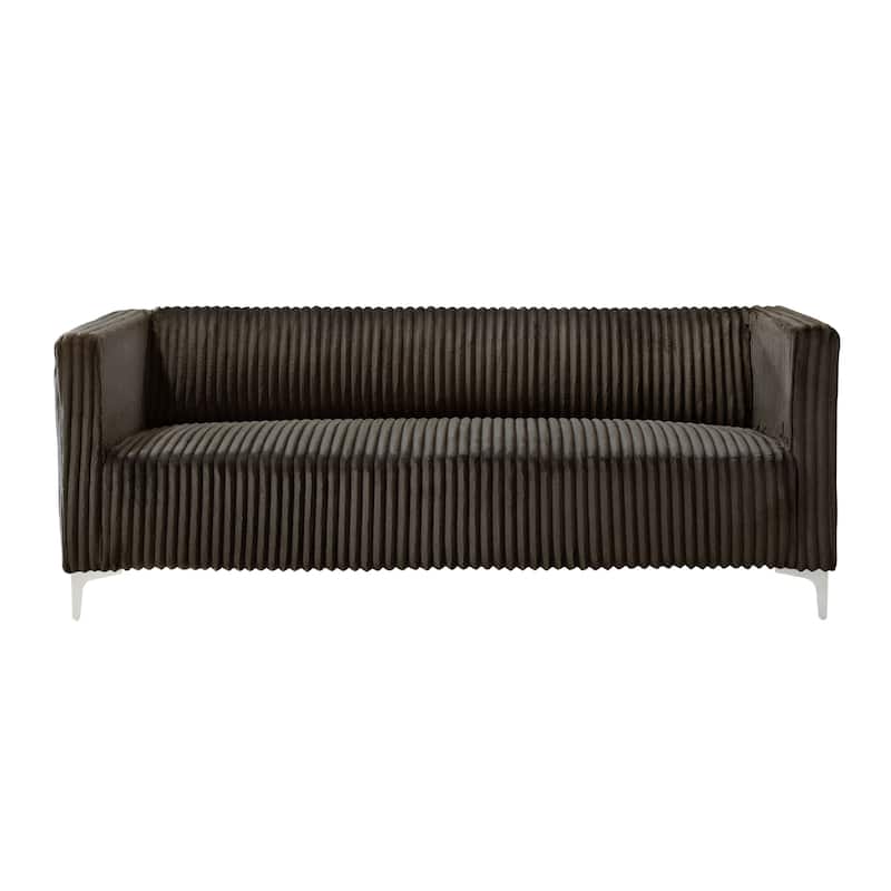 Clayfell Gavin 2-Piece Velvet Living Room Set with Loveseat and Sofa, Square Arm Design, Channel Tufted Upholstery