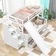 preview thumbnail 4 of 20, Wooden Twin over Full Multifunction Bunk Bed with Drawers, Storage and Slide