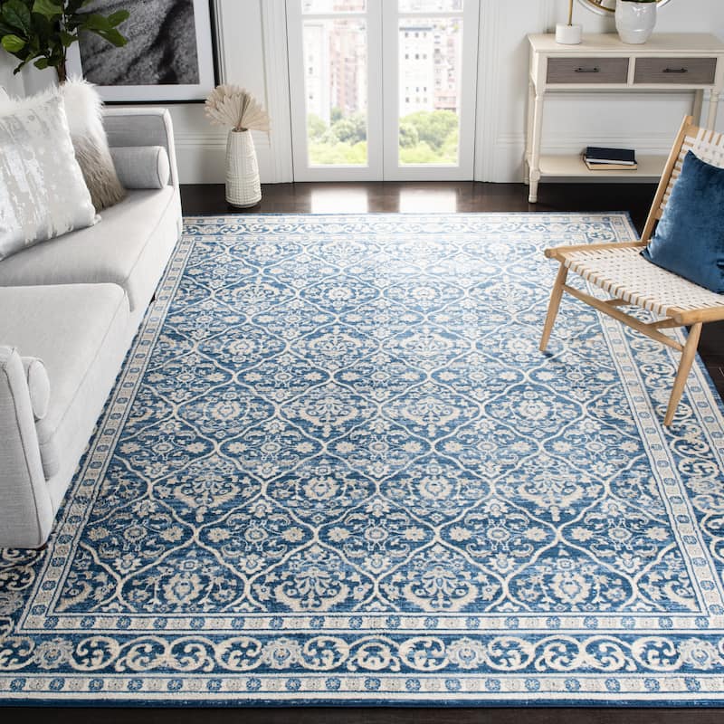 SAFAVIEH Brentwood Craciunita Traditional Oriental Rug - 5'3" x 7'6" - Navy/Light Grey