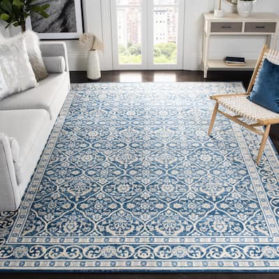 SAFAVIEH Brentwood Darcia Traditional Oriental Rug - Navy/Light Grey - 5' 3" x 7' 6"