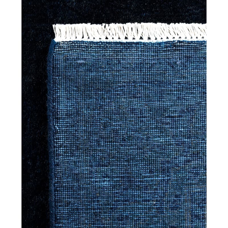 Overdyed One-of-a-Kind Hand-Knotted Runner Rug - Navy - 2' 6" x 11' 4"