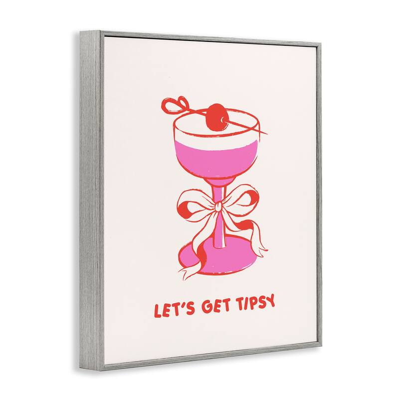 Stupell Let's Get Tipsy with Glass Framed Giclee Art Design By House of Lulu