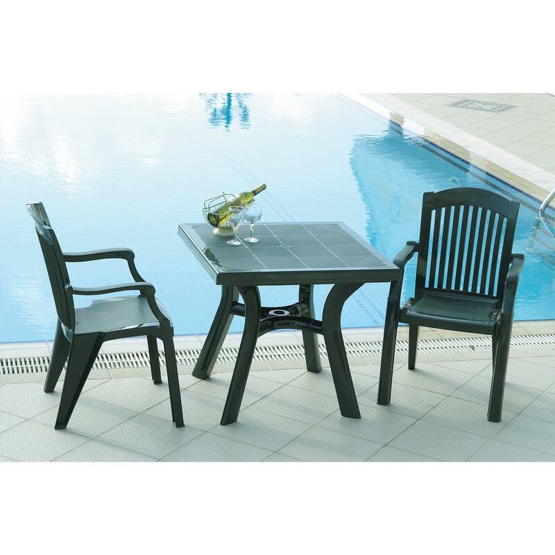 31" Green Square Outdoor Patio Dining Table