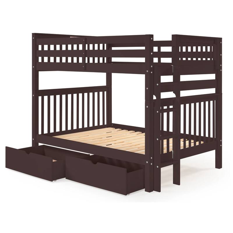 Taylor & Olive Trillium Full over Full Bunk Bed, 2 Drawers