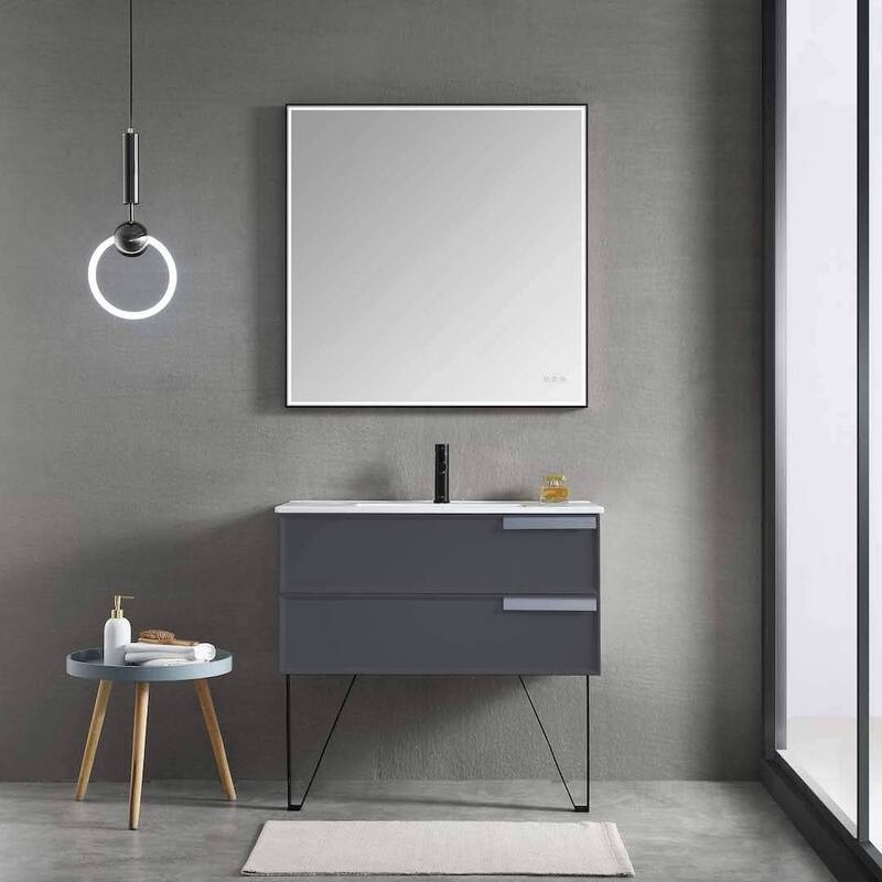 Blossom 36" Wall-Mounted Bathroom Vanity with Ceramic Sink