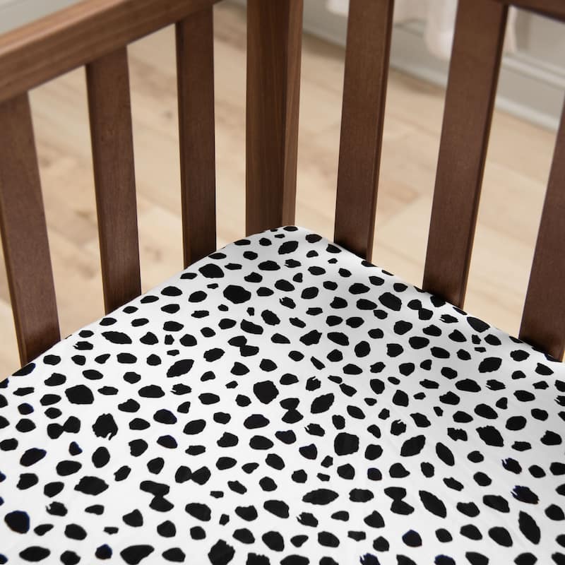 Rizzy Home Ink Dot Cotton Fitted Cribsheet - 28" X 52"