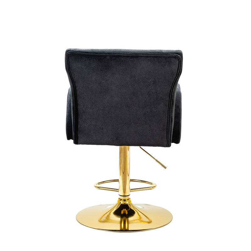 Loreto Modern Tufted Velvet Swivel chair with Adjustable Height Set of 2 by HULALA HOME