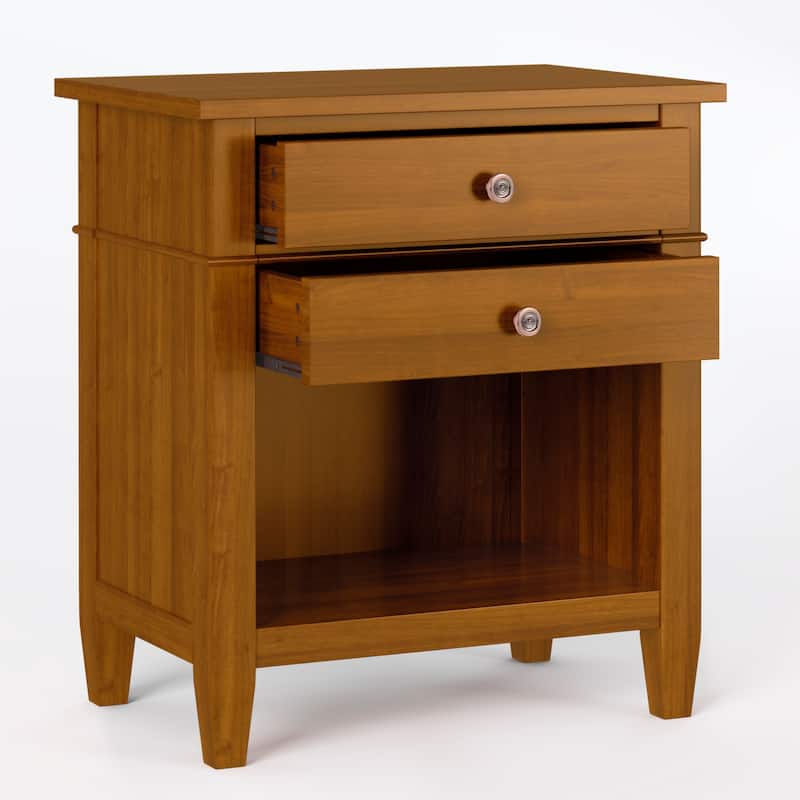 WYNDENHALL Sterling SOLID WOOD 24 inch Wide Bedside Nightstand Table