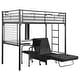 preview thumbnail 7 of 6, Jenner Black Metal Frame Twin Futon Workstation Loft Bed