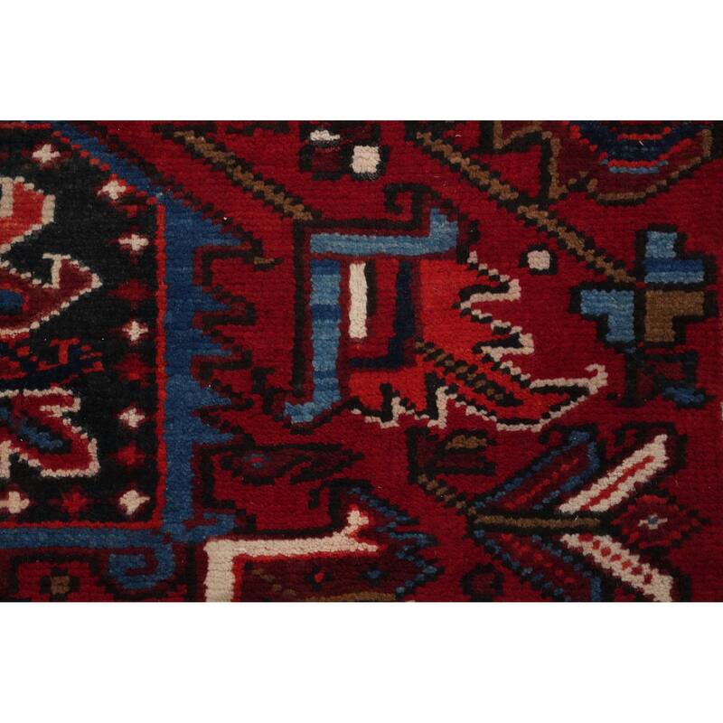 Hand Knotted Oriental 100% Wool Carpet Traditional Medallion Red Heriz Area Rug - 10' 8'' X 7' 9''