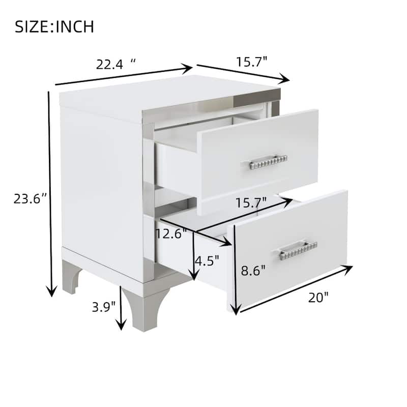 Elegant 3-Piece Mirror Decoration Bedroom Set with Dresser and 2 Nightstands