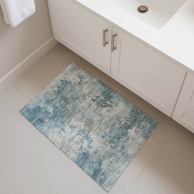 Premium Washable Super Soft Modern Casual Mayfield Rug - Teal - 1'8" x 2'6"