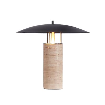 13.5"H Metal Table Lamp with Lime Stone