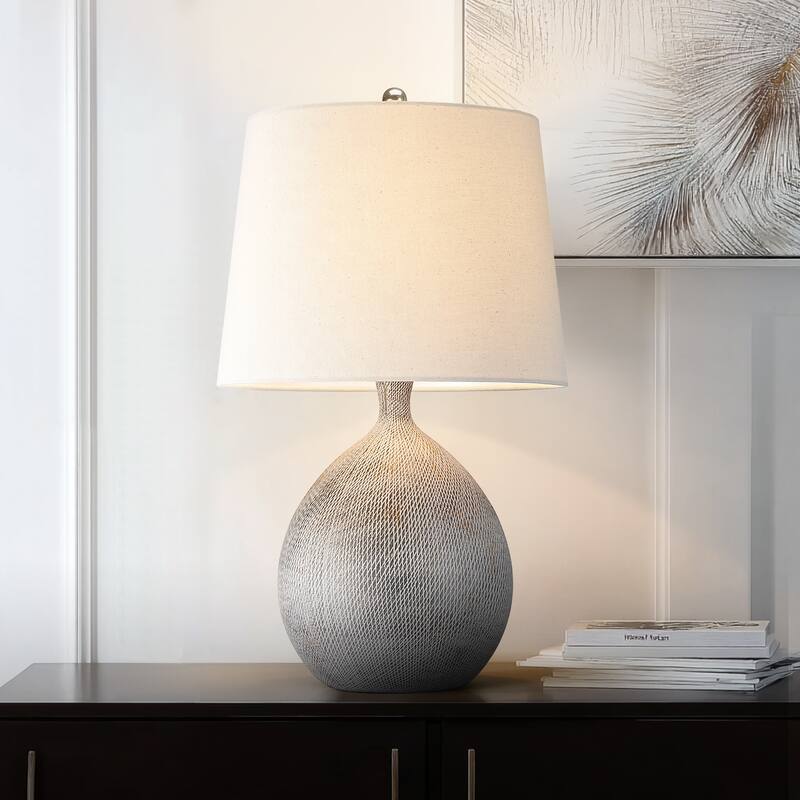 3-Way Ceramic Table Lamp with Hardback Shade - 22 in. H