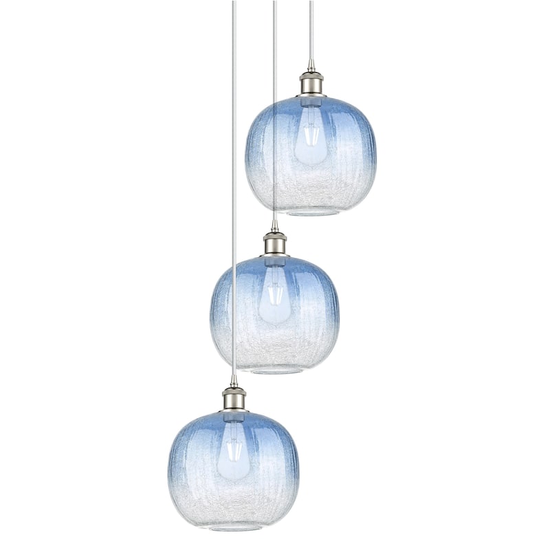 Innovations Lighting 113B-3P-37-17 Brookhaven Sphere Pendant - Polished Nickel / Sapphire Blue