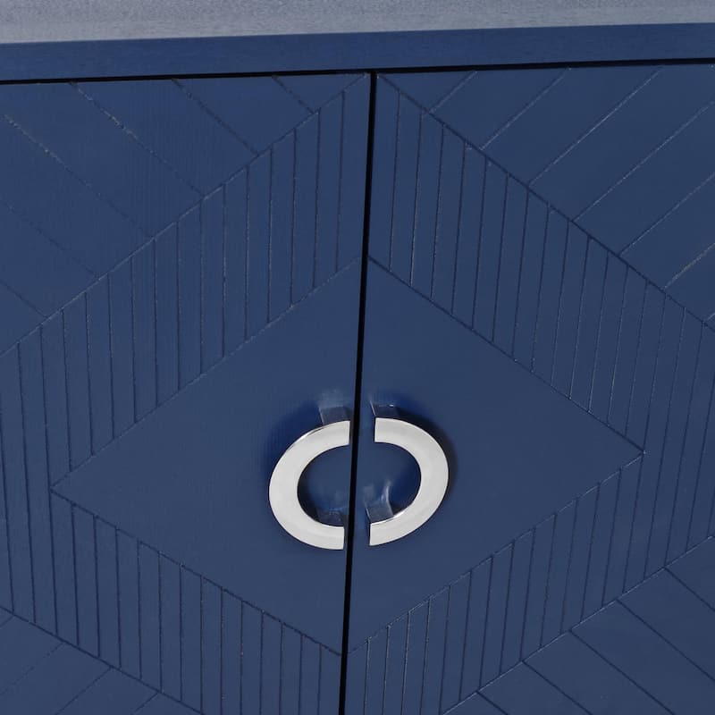 4-Door Storage Cabinet with Pine Legs