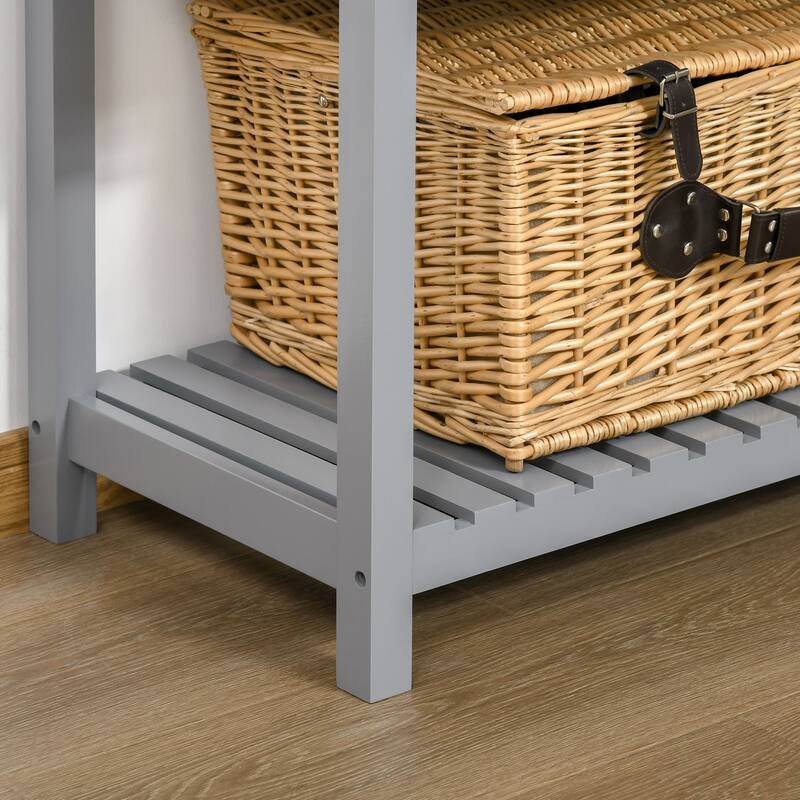 Modern Buffet Cabinet with 4 Drawers and Slatted Bottom Shelf for Kitchen, Living Room