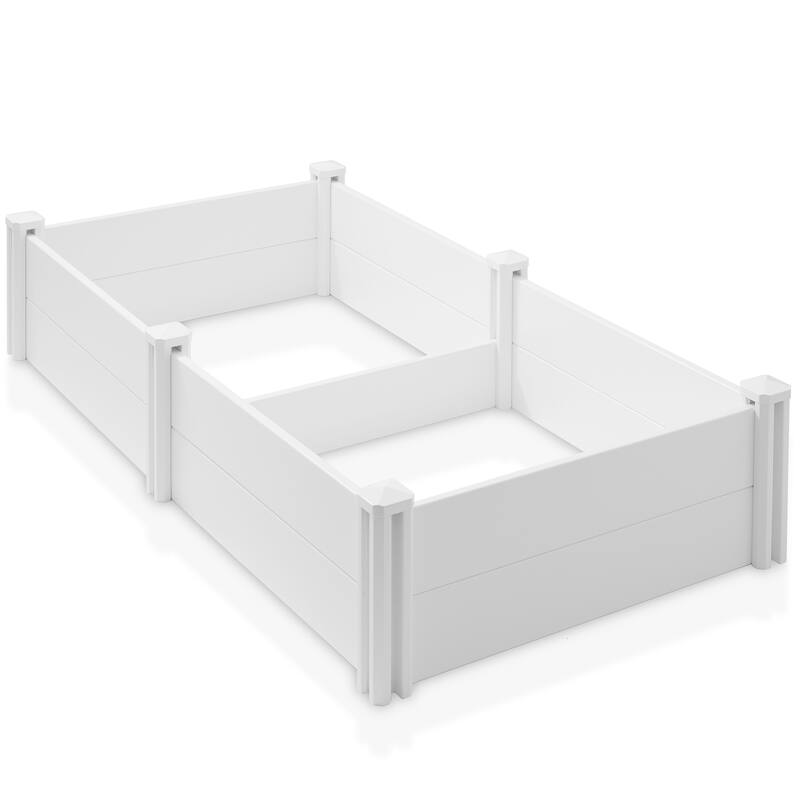 Heavy Duty PVC Raised Garden Bed Planter White - 3 ft. x 6 ft.