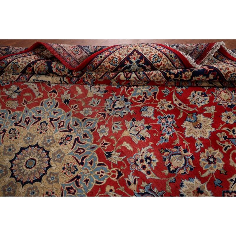 Traditional Najafabad Vintage Persian Rug Hand-Knotted Wool Carpet - 9'4" x 13'2"