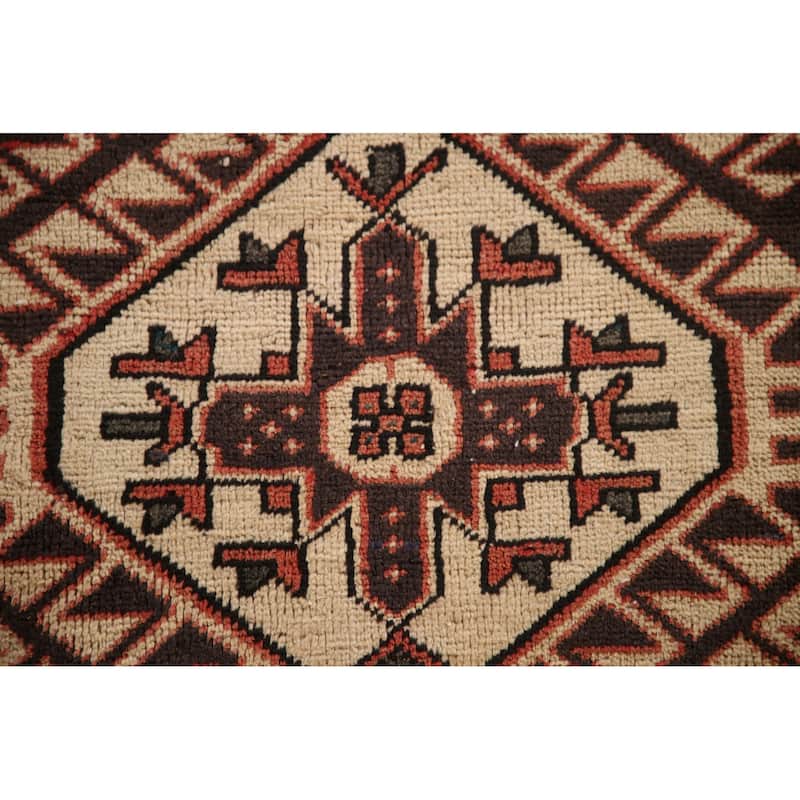 Bakhtiari Persian Vintage Runner Rug Hand-knotted Wool Carpet - 3'2"x 10'0"