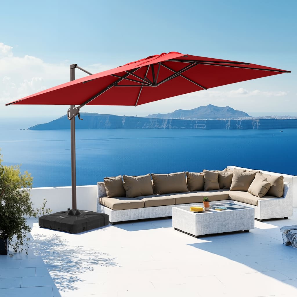 Crestlive Products Outdoor 10ft Patio Cantilever Offset Umbrella with Base