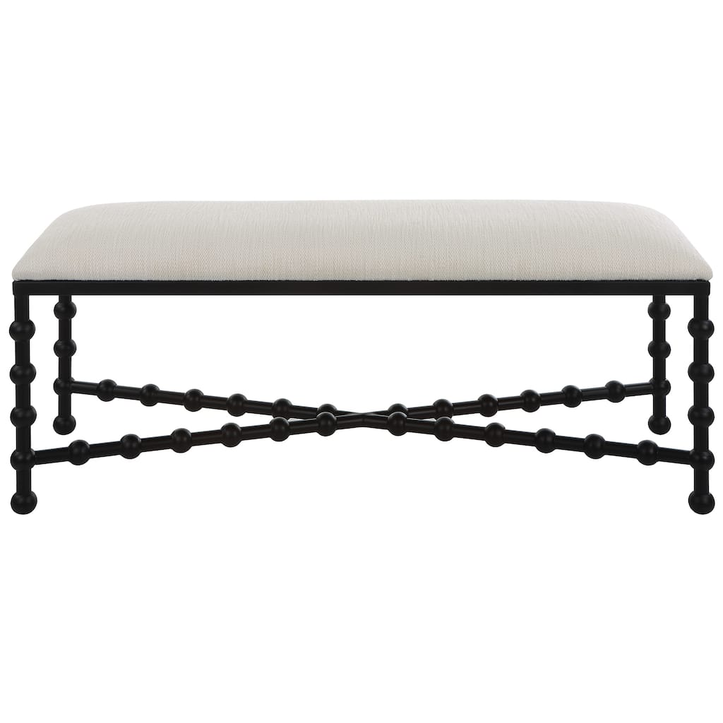 Uttermost Iron Drops Cushioned Bench - 48 W X 19.5 H X 15.75 D (in)