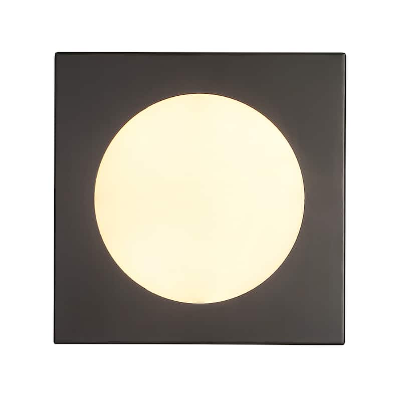 12-in Minimalist Matte Black Rectangle LED Wall Sconce/Flush Mount Ceiling light with Milky White Arcylic Diffuse
